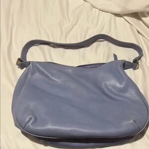 Gianni Versace vintage Elegant periwinkle Blue Leather Shoulder Bag nwot